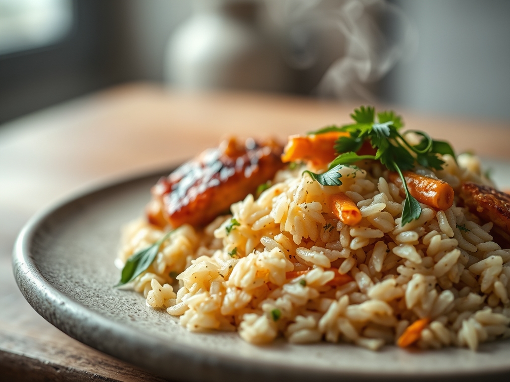 Freshly prepared healthy rice chicken recipes