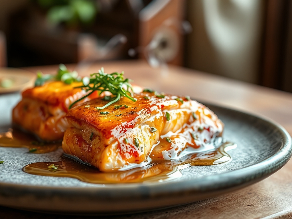 Freshly prepared honey garlic glazed salmon recipes