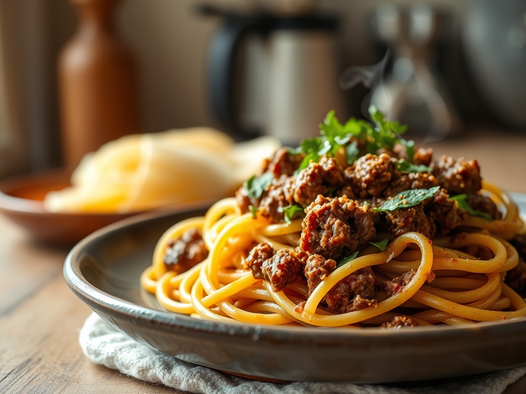 Freshly prepared pasta with ground beef recipes easy