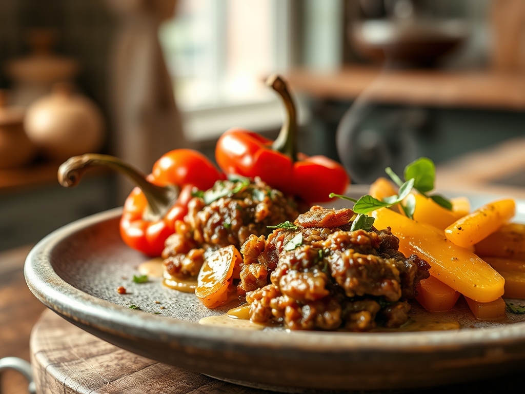 Freshly prepared peppers and ground beef recipes